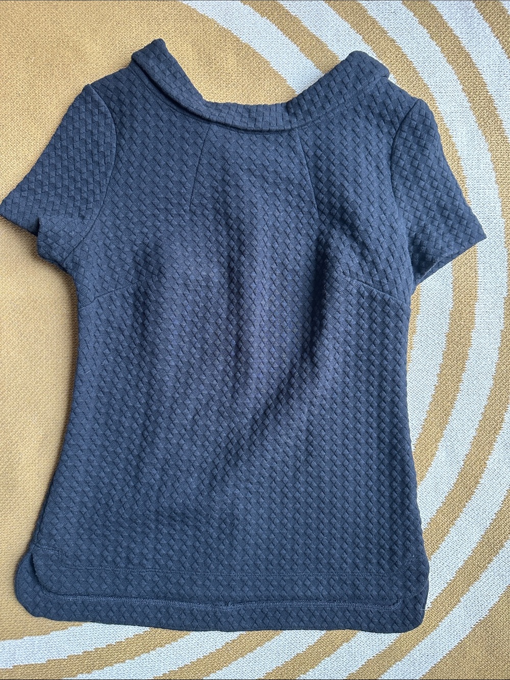 Boden Black Textured Short-Sleeve Top